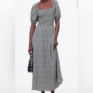 Floral Black and White Maxi Dress